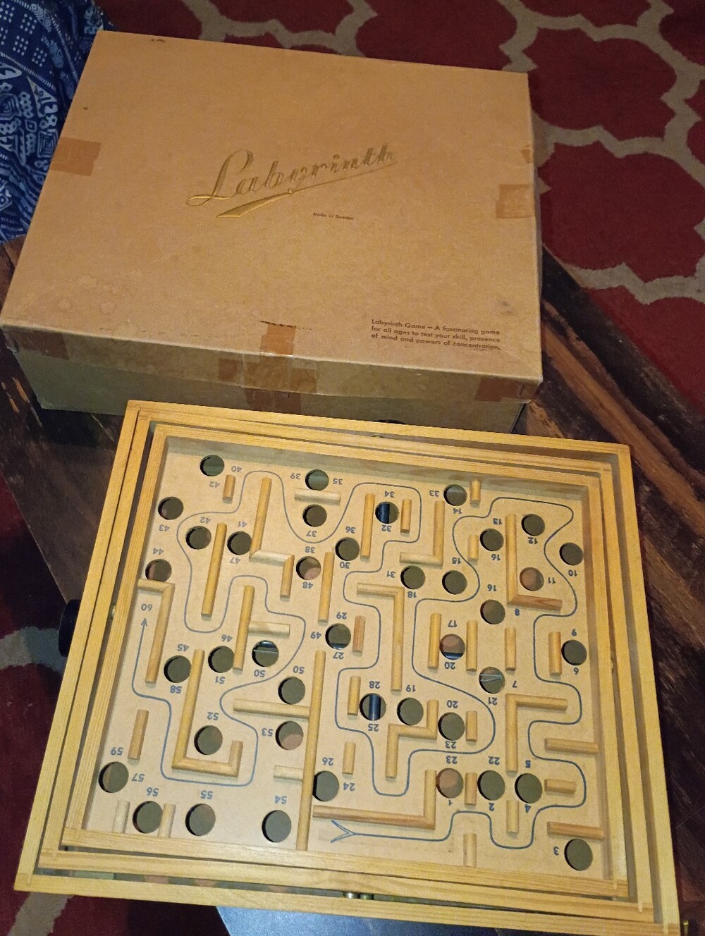 Vintage 50's Labyrinth Game Missing Ball